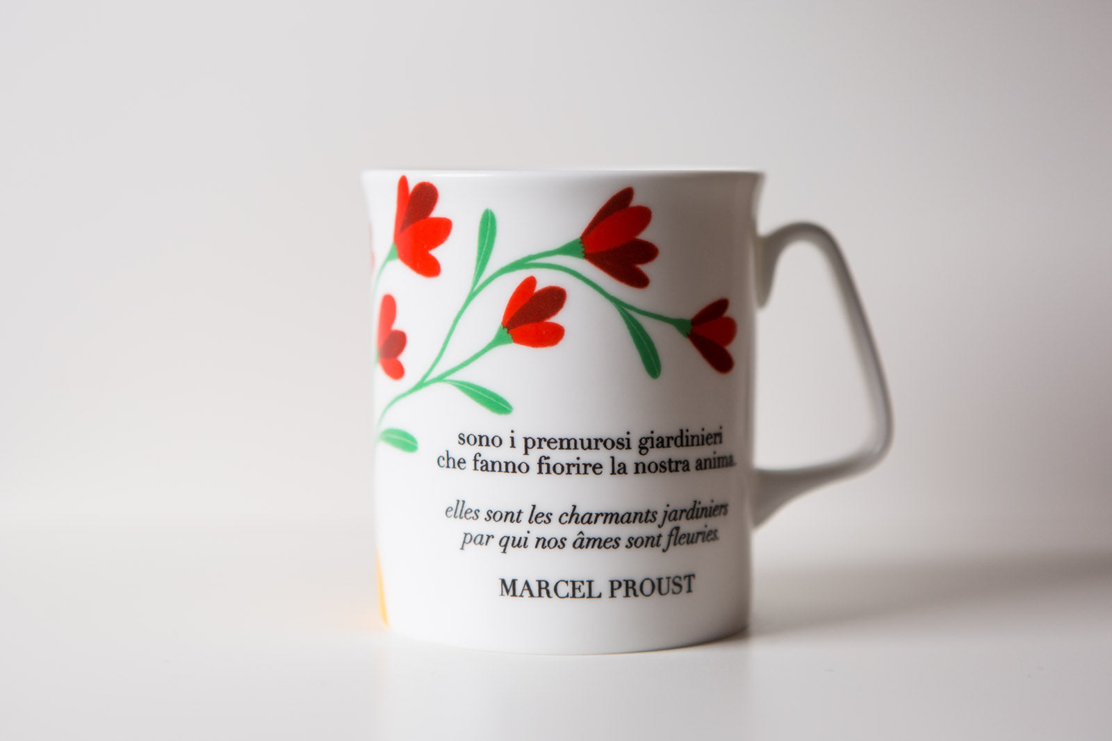 Tazza letteraria - Dobbiamo essere grati alle persone che ci rendono felici. Sono i premurosi giardinieri che fanno fiorire la nostra anima. M. Proust